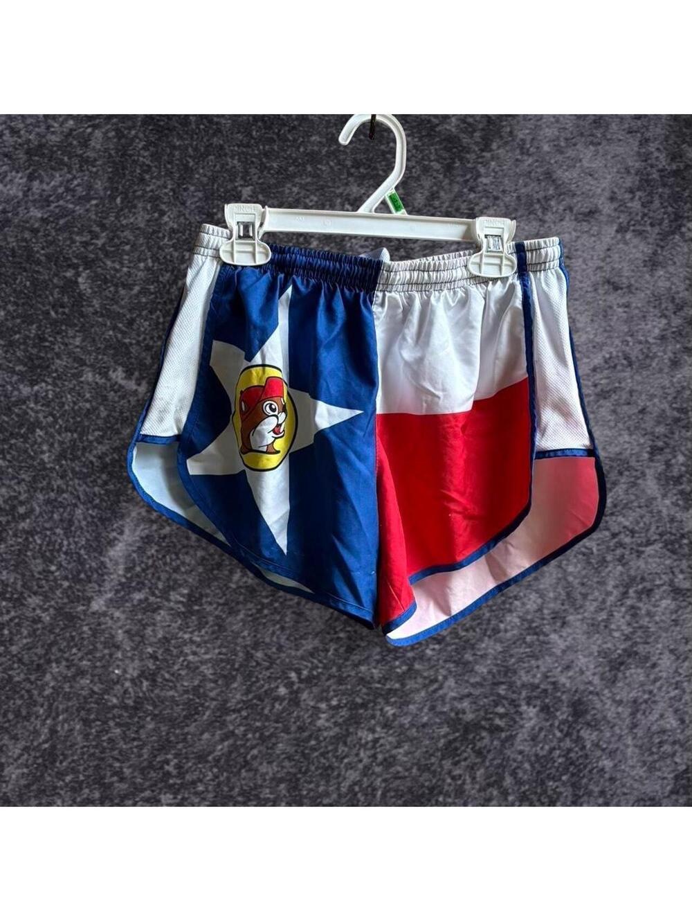 Buc-ee’s red, white & blue running shorts 🇺🇸🐿️